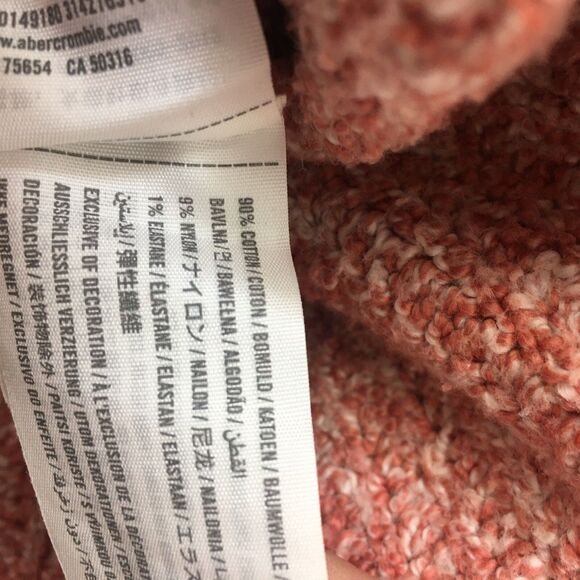 ABERCROMBIE & FITCH Sweater Women M Pink Open Cardigan Pockets Chunky Ragg Knit - Picture 13 of 16